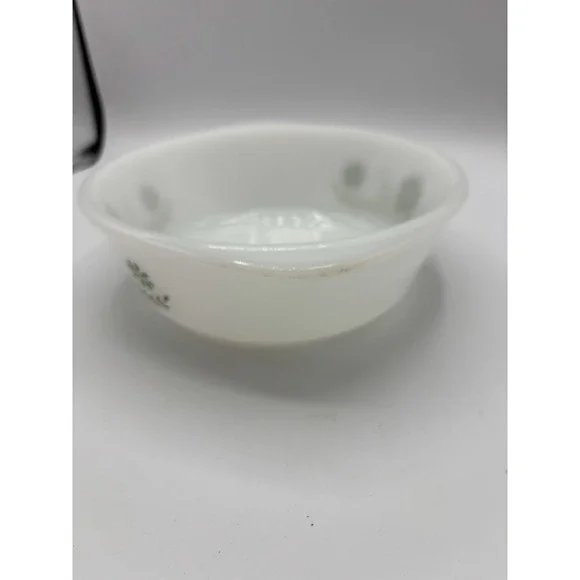 Vintage Glasbake Green Daisy Mixing Bowl 1 Quart J-514 USA Milk Glass - Picture 5 of 7